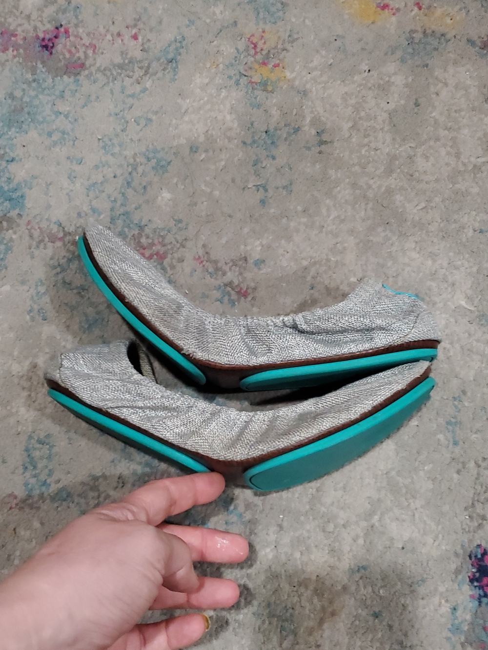 3 Pair Tieks - Silver Lake, Blue, And Brown - Size 9 - Picture 11 of 16